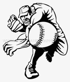 Baseball Pitcher Drawing At Getdrawings - Draw A Pitcher Baseball Cartoon, HD Png Download, Transparent PNG