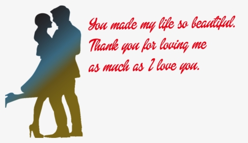 Love You Messages Png Background - Couple In Love Silhouette, Transparent Png, Transparent PNG
