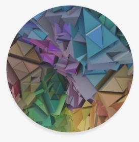 Colorful Abstract 3d Low Poly Geometric Round Coaster - Motif, HD Png Download, Transparent PNG