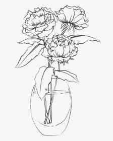 28 Collection Of Single Flower In Vase Drawing - Simple Carnation Flower Drawing, HD Png Download, Transparent PNG