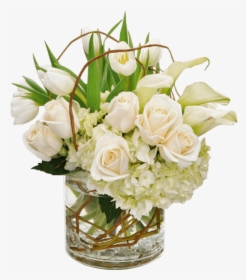 White Roses And White Tulips Arrangements, HD Png Download, Transparent PNG