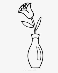 Flower Vase Coloring Page - Flower Vase Clip Art Black And White, HD Png Download, Transparent PNG