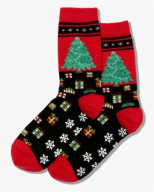 Women S Christmas Tree Crew Socks   Class Slick Lazy - Sock, HD Png Download, Transparent PNG