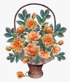 Roses, Flowers, Basket, Arrangement, Cut Out, Isolated - Flower Basket Png, Transparent Png, Transparent PNG