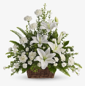 Peaceful White Lilies Basket, HD Png Download, Transparent PNG