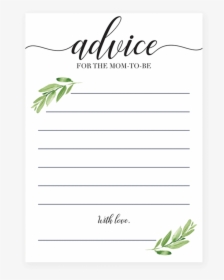 Clip Art Printable Cards Shower For - Printable Advice For The Parents, HD Png Download, Transparent PNG