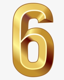 Gold Number Six Png Clipart Image - Number 6 Gold Png, Transparent Png, Transparent PNG