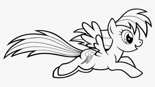 Free Download Rainbow Dash Coloring Pages - My Little Pony Coloring Rainbow Dash, HD Png Download, Transparent PNG