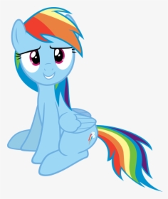 Slb94, Cute, Rainbow Dash, Safe, Simple Background, - My Little Pony Rainbow Dash Sitting, HD Png Download, Transparent PNG