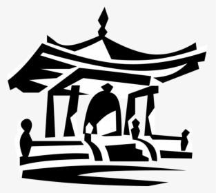 Vector Illustration Of Asian Japanese Or Chinese Pagoda - Китайский Храм Чб Логотип, HD Png Download, Transparent PNG