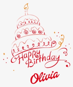 Olivia Happy Birthday Vector Cake Name Png - Happy Birthday Anjali Cake, Transparent Png, Transparent PNG