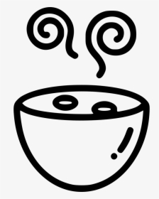 Meal Icon Png - Soup In Bowl Line Drawing, Transparent Png, Transparent PNG