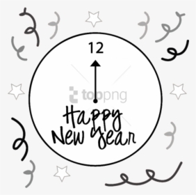 Free Png Download New Years Eve Clock Png Images Background - New Years Eve Clip Art Black And White, Transparent Png, Transparent PNG