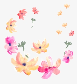 Flying Flower Cartoon Transparent - Watercolor Flower Ring, HD Png Download, Transparent PNG
