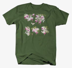 Hummingbirds Flying Around Flowers Wildlife Bird Throat - T-shirt, HD Png Download, Transparent PNG