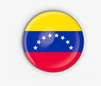 Round Button With Metal Frame - Venezuela Flag Circle Png, Transparent Png, Transparent PNG