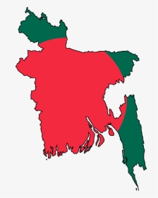 Bangladesh Flag Map Large Map - Bangladesh Map Flag, HD Png Download, Transparent PNG