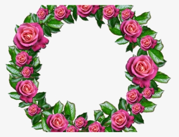 Floral Wreath Png With Pink Roses And Leafs - Rose Wreath Clipart Png, Transparent Png, Transparent PNG