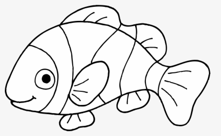 Nemo Fish Png Black And White - Clown Fish Clipart Black And White, Transparent Png, Transparent PNG