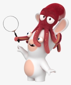 Rabbid With Squid On Head - Rabbids Png, Transparent Png, Transparent PNG