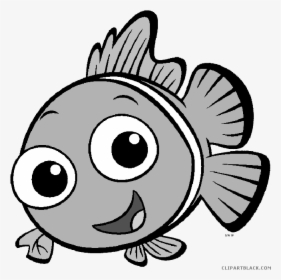 Transparent Cartoon Fish Clipart Black And White, HD Png Download, Transparent PNG