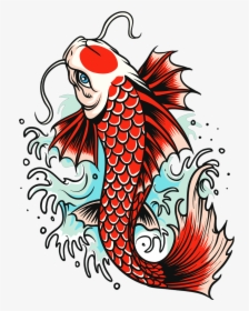 Koi Goldfish Carp Fish Tattoo Free Hd Image Clipart, HD Png Download, Transparent PNG