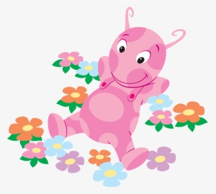 Uniqua Lying In Bed Of Flowers Transparent Png, Png Download, Transparent PNG