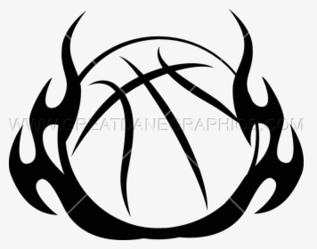 Flame Clipart Basketball Basketball Ball Tribal Design, HD Png Download, Transparent PNG
