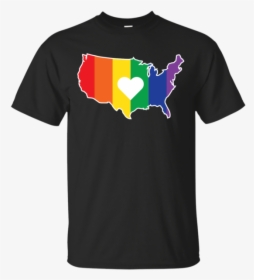 Gay Usa Rainbow United States Outline Rainbows T Shirt, HD Png Download, Transparent PNG