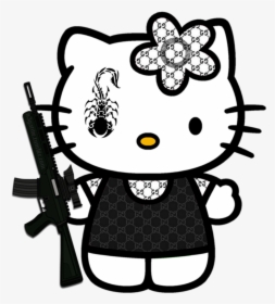 Hellokitty Gucci Ak47 Kidcore Cute Scorpion Hello Kitty, HD Png Download, Transparent PNG