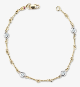 18k Yellow Gold Dogbone Station Bracelet With Diamonds, HD Png Download, Transparent PNG