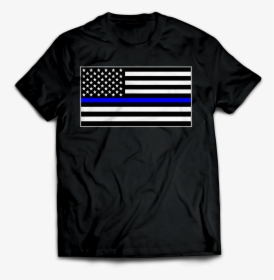 Thin Blue Line Police Flag T-shirt, HD Png Download, Transparent PNG