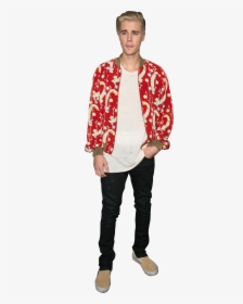 Justin Bieber Dressed In A Red Shirt Png Image, Transparent Png, Transparent PNG