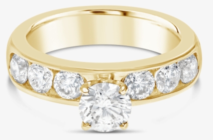 Propose Tonight 14k Yellow Gold Round Cut Diamond Pave - Engagement Ring, HD Png Download, Transparent PNG