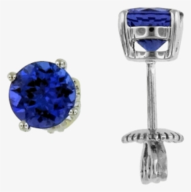 14kt White Gold Round Tanzanite Earrings Ts1088e 15313 - Diamond, HD Png Download, Transparent PNG