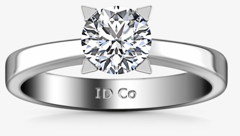 Solitaire Engagement Ring Icon 14k White Gold - Ring, HD Png Download, Transparent PNG
