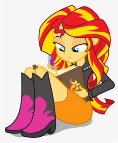 Seahawk270, Cute, Equestria Girls, Journey Book, Pen, - Sunset Shimmer Writing In Her Book, HD Png Download, Transparent PNG