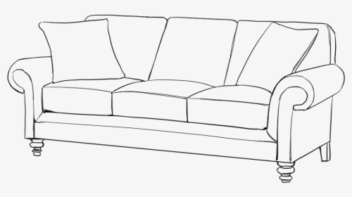 Drawn Sofa Side View - Studio Couch, HD Png Download, Transparent PNG