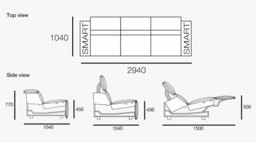 View All Configurations - Sofa Drawing From Side, HD Png Download, Transparent PNG