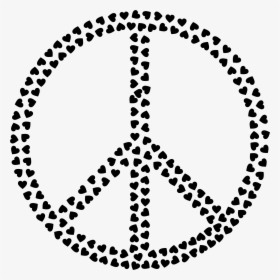 Peace Hearts Black Clip Arts - Gold Peace Sign Png, Transparent Png, Transparent PNG
