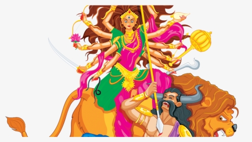 Top 10 Nav Durga Aartis , Png Download - Durga Maa Cartoon Png, Transparent Png, Transparent PNG