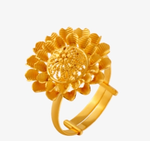 22kt Yellow Gold Ring For Women - Floral Design, HD Png Download, Transparent PNG