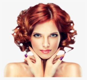 Beautiful Model Red With Curly Hair, HD Png Download, Transparent PNG
