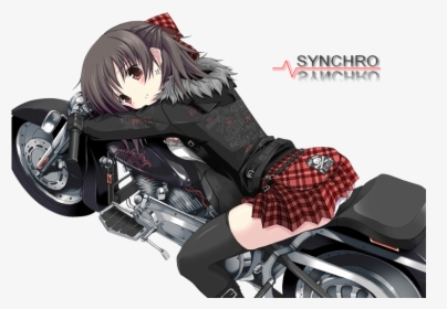 Anime Girl On Motorbike , Png Download - Anime Girl En Moto, Transparent Png, Transparent PNG