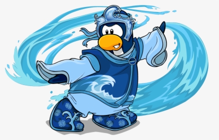 Water Ninja Pose With Water - Club Penguin Ninja Da Agua, HD Png Download, Transparent PNG