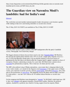 The Guardian News On Modi - Plants Have Feelings Speech, HD Png Download, Transparent PNG