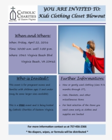 Catholic Charities Kids Clothing Closet - Lnbf Double 4 Goldsat, HD Png Download, Transparent PNG