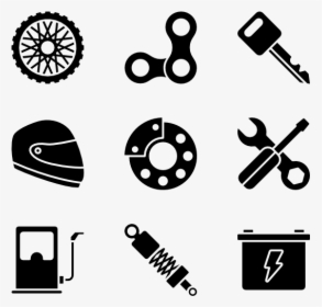 Motorcycle Icons Free Vector - Motor Bike Parts Clipart Png, Transparent Png, Transparent PNG