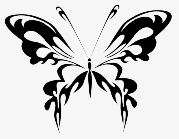 Butterfly Line Art 10 Clip Arts - Gambar Hitam Putih Kupu Kupu, HD Png Download, Transparent PNG