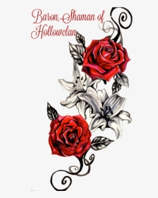 Image Rose Tattoo Png - Rose And Lily Drawing, Transparent Png, Transparent PNG
